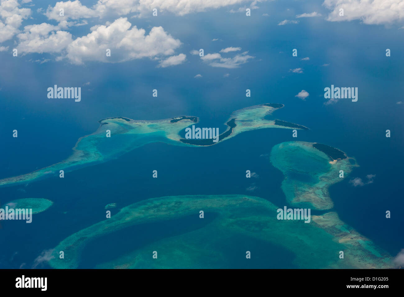Vue aérienne de la Russell, îles du Pacifique, les Îles Salomon Banque D'Images