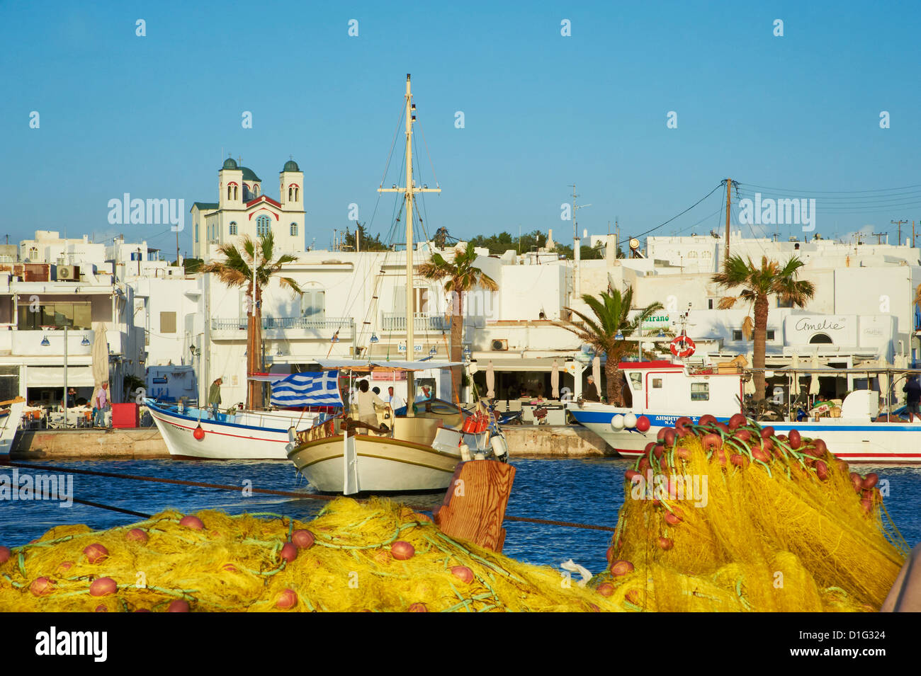 Port, Naoussa, Paros, Cyclades, Mer Égée, îles grecques, Grèce, Europe Banque D'Images