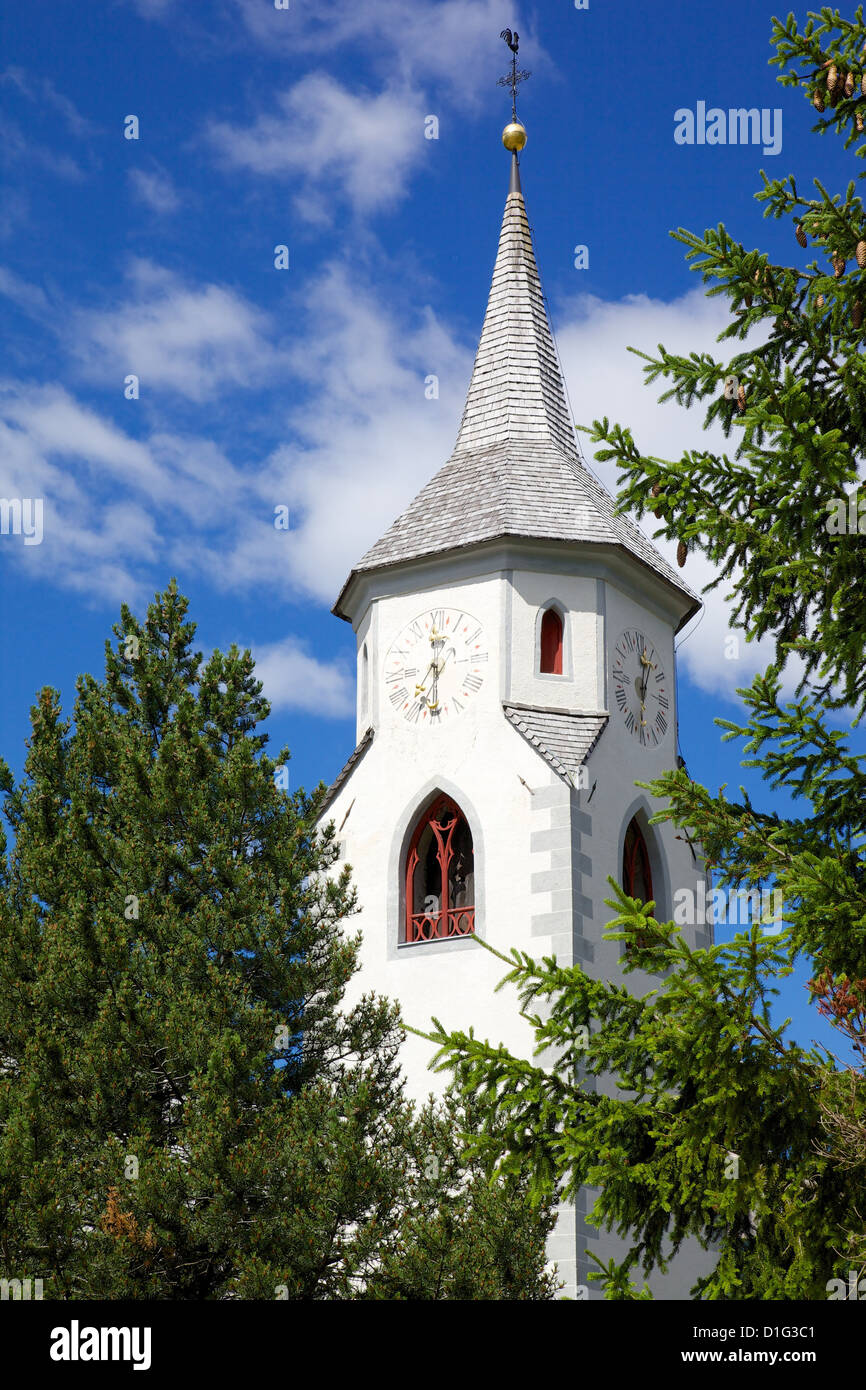 L'église gothique, Corvara in Badia, vallée, la Province de Bolzano, Trentin-Haut-Adige/Sud Tyrol Italien, Dolomites, Italie, Europe Banque D'Images