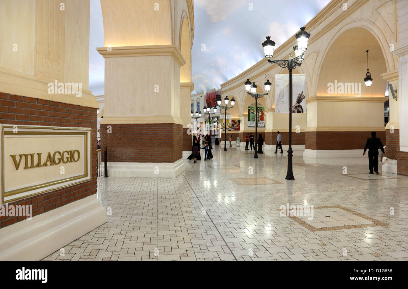 À l'intérieur de l'Villaggio Mall Shopping Center à Doha, au Qatar. Banque D'Images