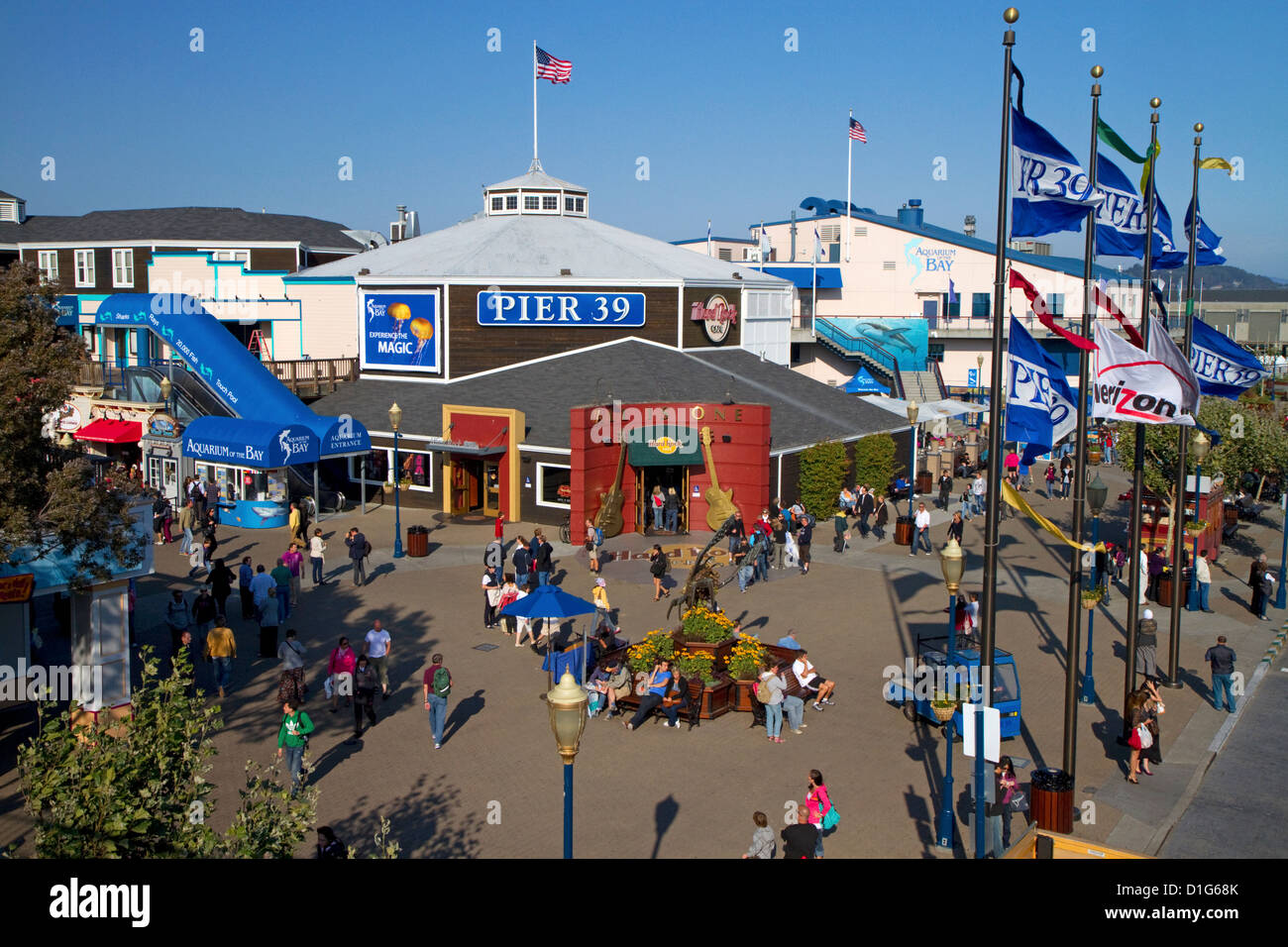 Sur les devantures de Pier 39 à San Francisco, Californie, USA. Banque D'Images