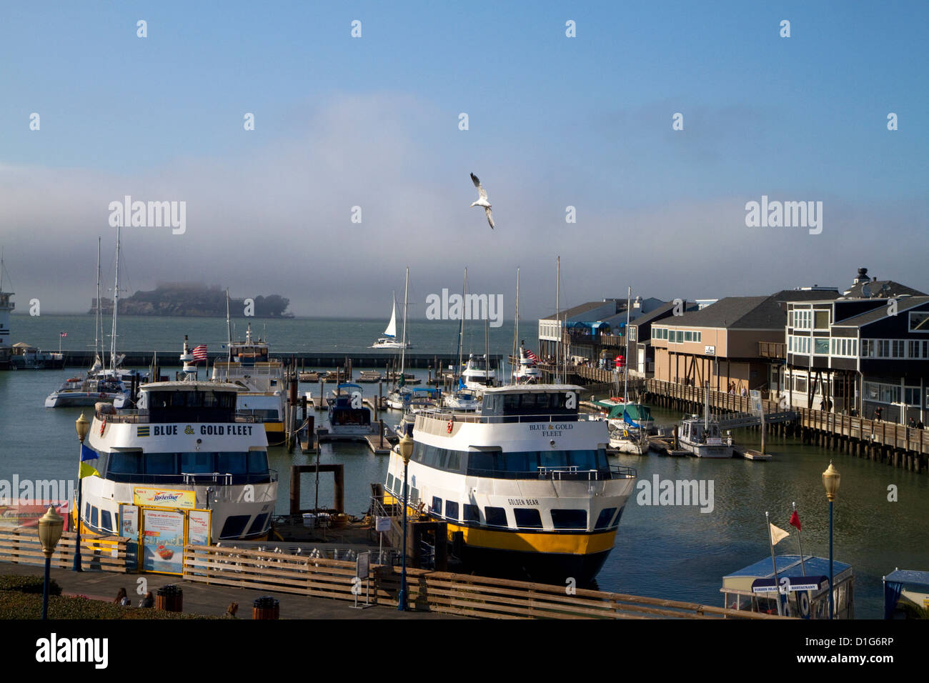 Bateaux accoste au quai 39 Marina de San Francisco, Californie, USA. Banque D'Images