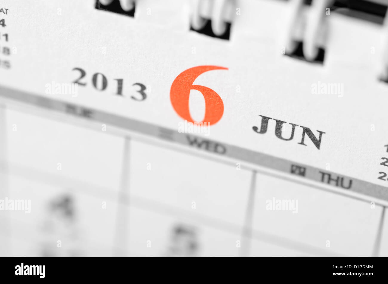 De juin 2013 Calendar Banque D'Images