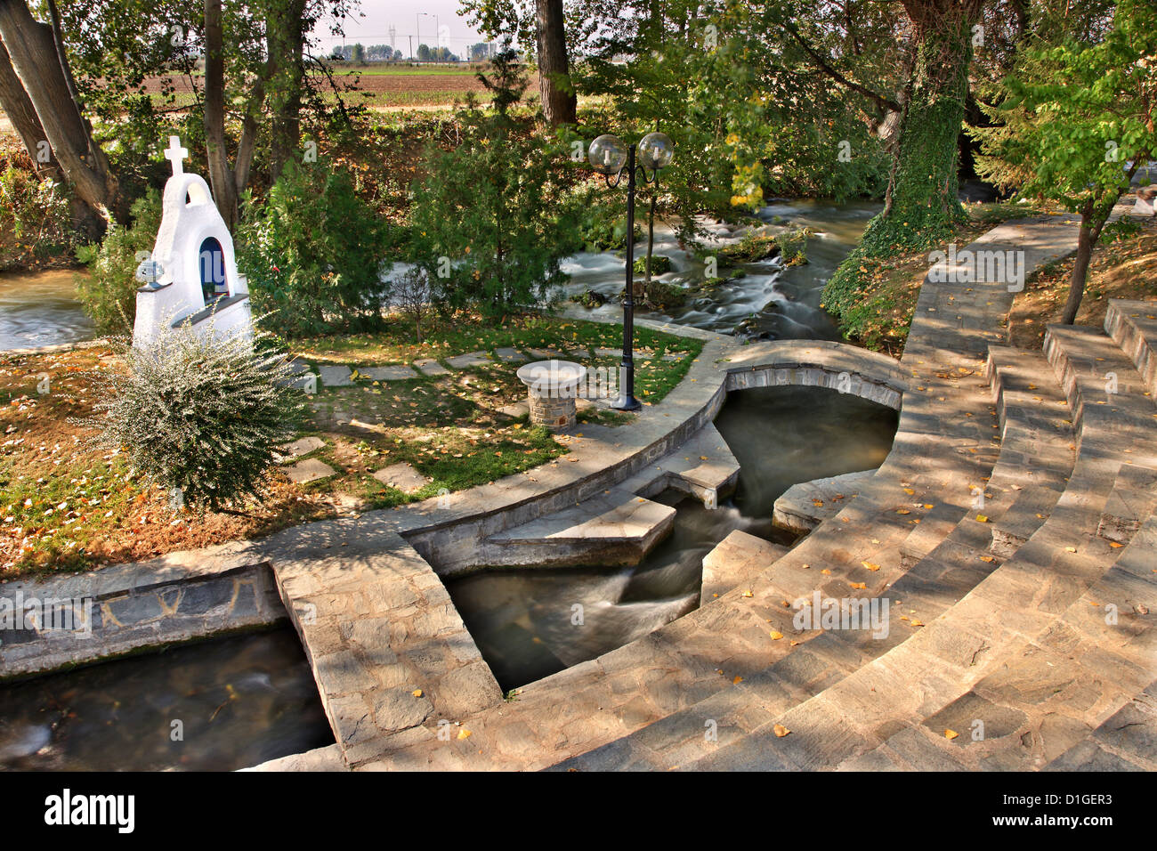 L'ancien, piscine baptistère de St Lydia, à proximité de l'ancienne Philippes, Kavala, Macédoine, Grèce. Banque D'Images