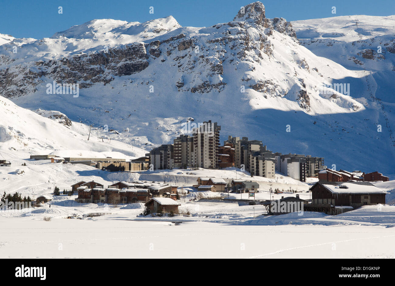 Val Claret, plus haut village de Tignes, Savoie, Rhône-Alpes, Alpes, France, Europe Banque D'Images