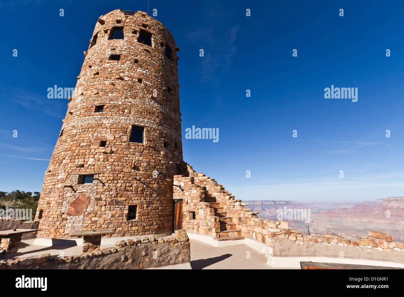 Desert View Watchtower, le Parc National du Grand Canyon, Arizona du Nord, États-Unis d'Amérique, Amérique du Nord Banque D'Images Desert View Watchtower, le Parc National du Grand Canyon, Arizona du Nord, États-Unis d'Amérique, Amérique du Nord Banque D'Images