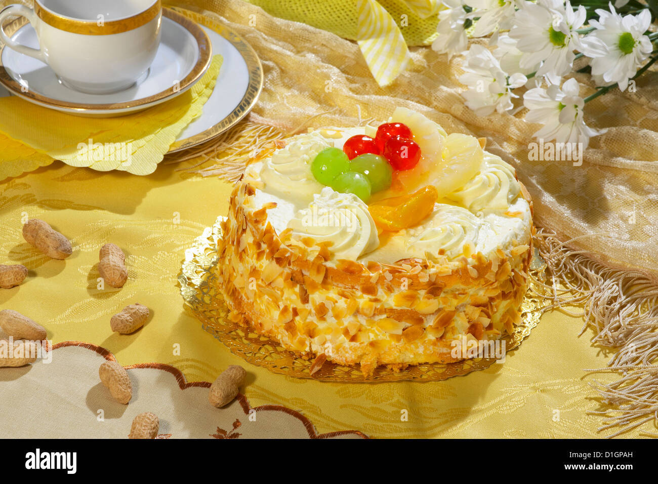 Gâteau à la crème de vanille Banque D'Images