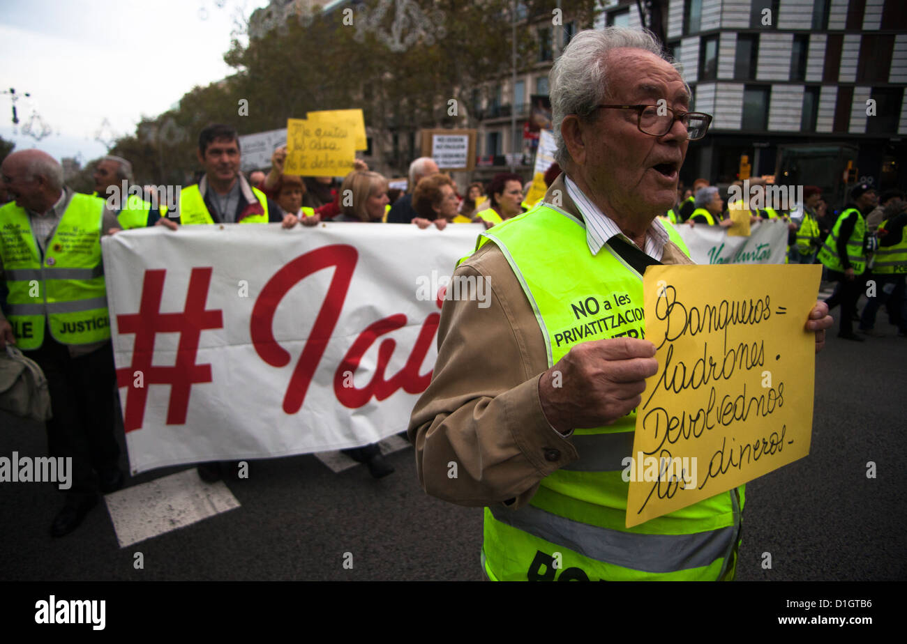 Barcelone,   l'Espagne, une grève générale en Espagne Banque D'Images