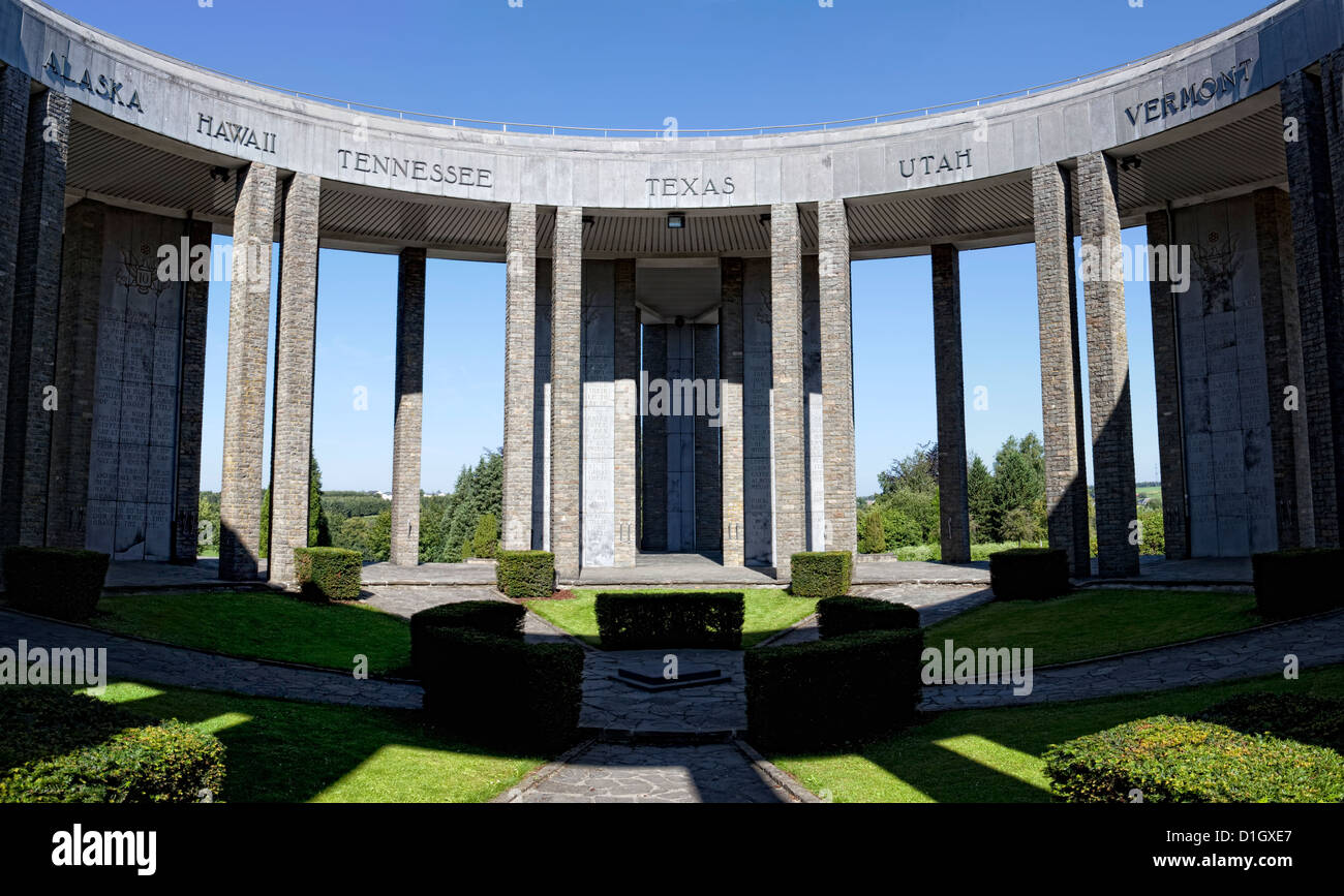 Mémorial américain à la colline de Mardasson commémore la Bataille des Ardennes, Bastogne, Ardennes, Belgique, Europe Banque D'Images