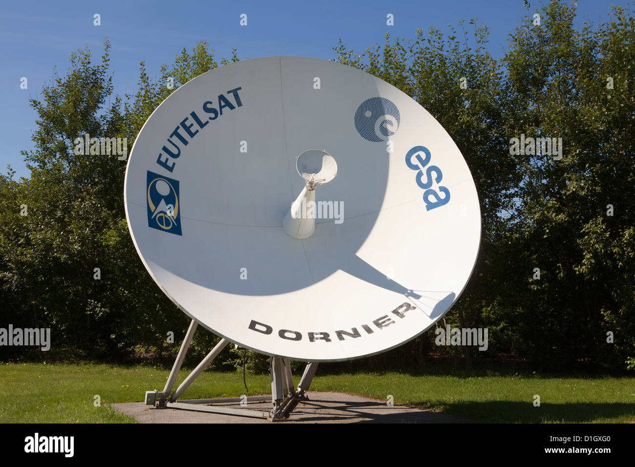 L'antenne parabolique du satellite de télécommunications européen, ECS, pour les communications satellites exploités par Eutelsat, 1980 Banque D'Images