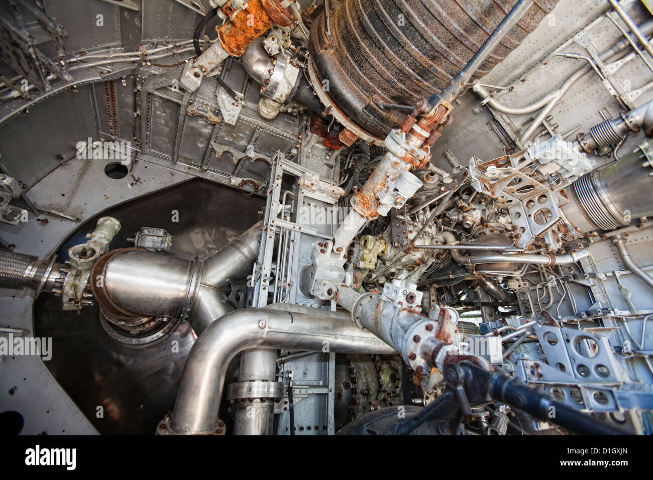 L'Europe II, une fusée de lancement européen de 1971, les moteurs Rolls-Royce RZ-12 Niveau inférieur, Euro Space Center, Transinne, Belgique Europe Banque D'Images