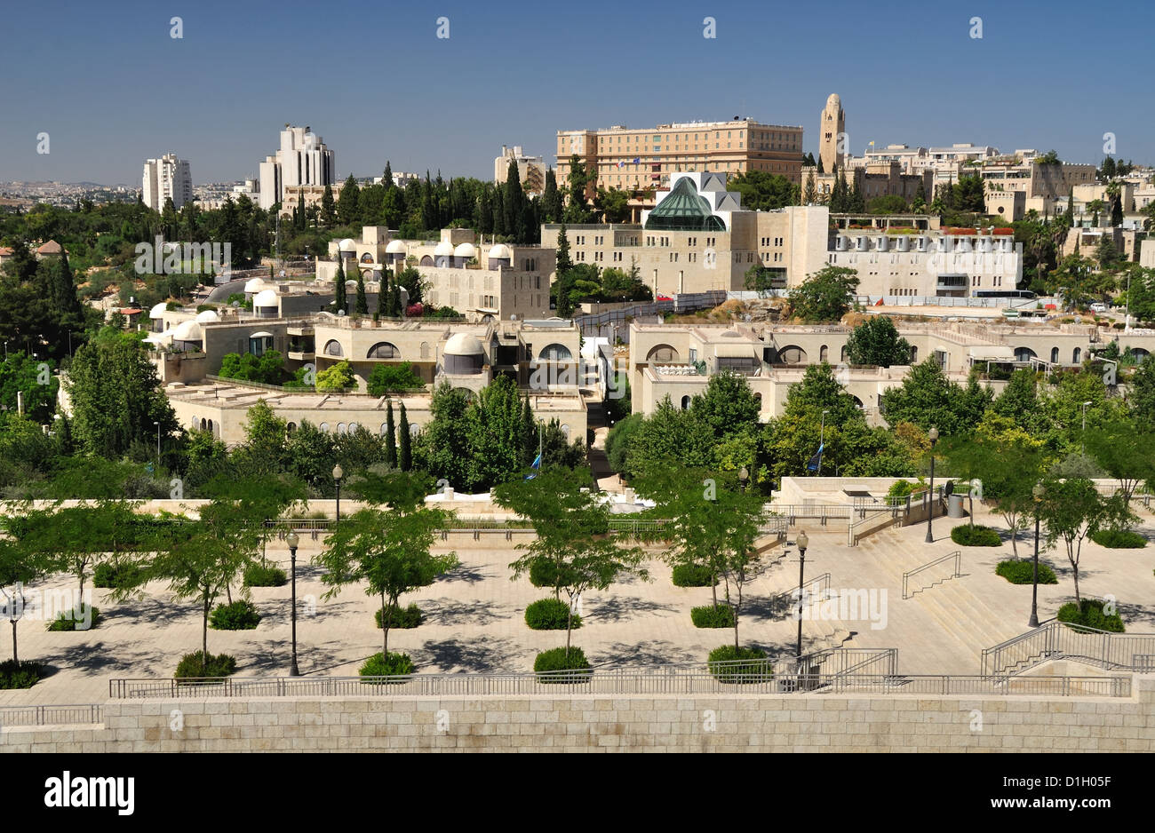 Vue de paysage à partir de la vieille ville de Jérusalem mur. Banque D'Images