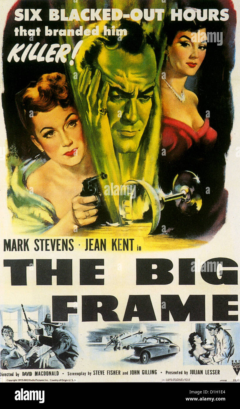 La grande affiche de la trame pour 1952 RKO film avec Jean Kent et Mark Stevens Banque D'Images
