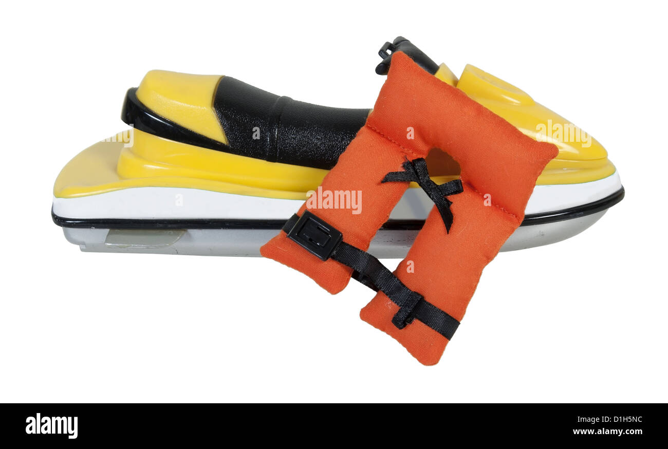 Jet Ski Sport et gilet pour s'amuser sur l'eau en toute sécurité - chemin inclus Banque D'Images