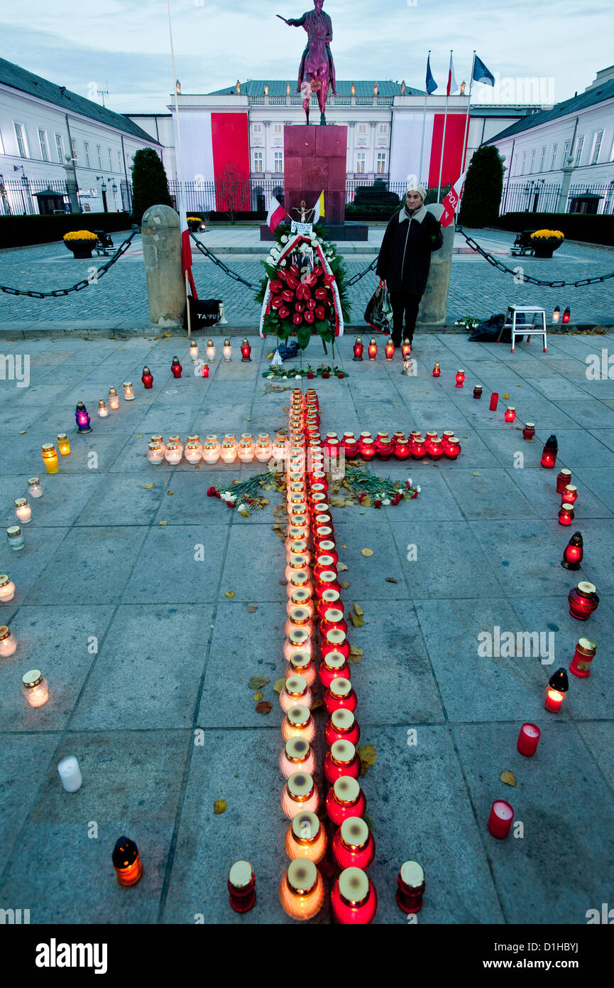 Manifestation devant Pesidential religieux Palace durant la journée de l'indépendance, 11.11.2012, Varsovie, Pologne Banque D'Images