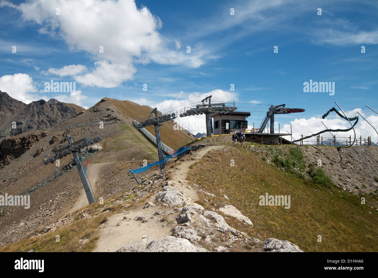 Ascenseur de ski de Pila, vallée d'aoste, Italie Banque D'Images