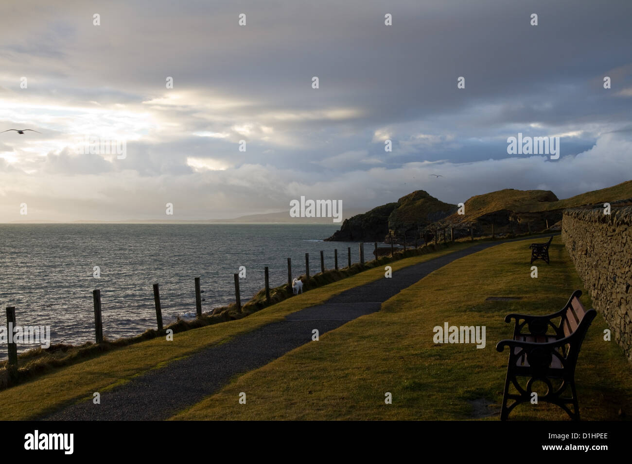 La Knab, une promenade autour de la côte à Lerwick, la capitale des Shetland, UK Banque D'Images