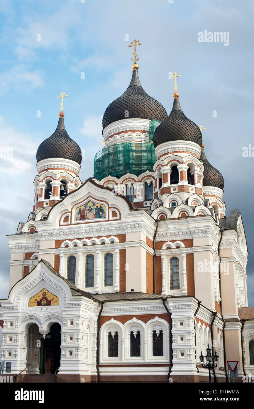 La cathédrale Alexandre Nevsky à Tallinn, capitale de l'Estonie. Banque D'Images