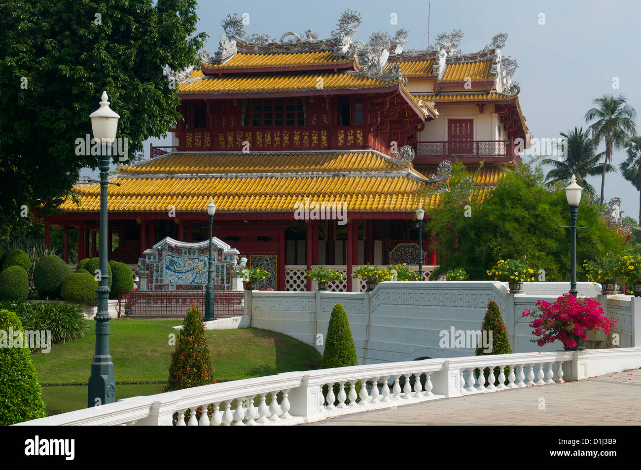 Thra Thinang Wehart Chamrun dans les motifs de l'Bang Pa-In Palace Thaïlande Banque D'Images