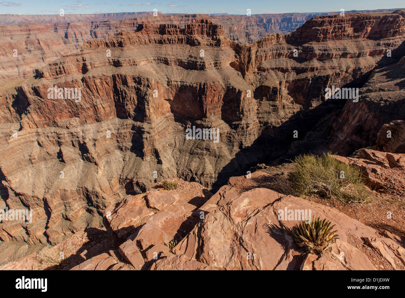 Vue sur le Grand Canyon à l'ouest de la nation Hualapai réservation, AZ. Banque D'Images