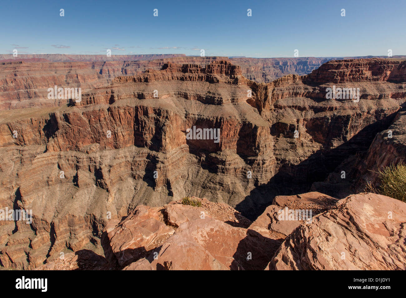 Vue sur le Grand Canyon à l'ouest de la nation Hualapai réservation, AZ. Banque D'Images