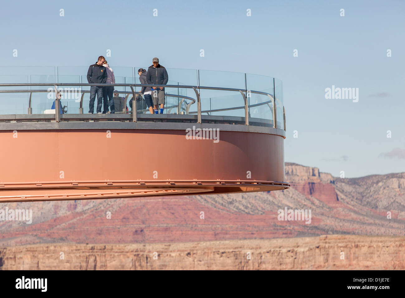 Une passerelle dans le Grand Canyon West nation Hualapai Réservation, AZ. Banque D'Images