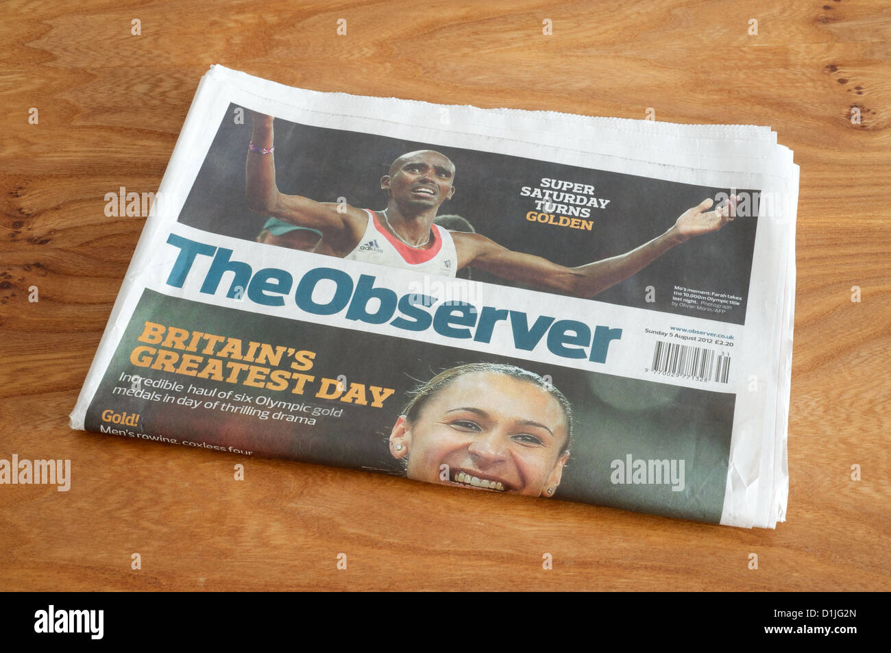 Le journal d'observation montrant la couverture des Jeux Olympiques de Londres en 2012 (5 août) Banque D'Images