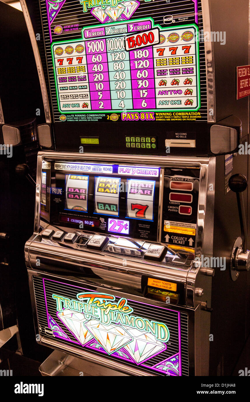 Machines à sous dans un casino à Las Vegas, NV. Banque D'Images