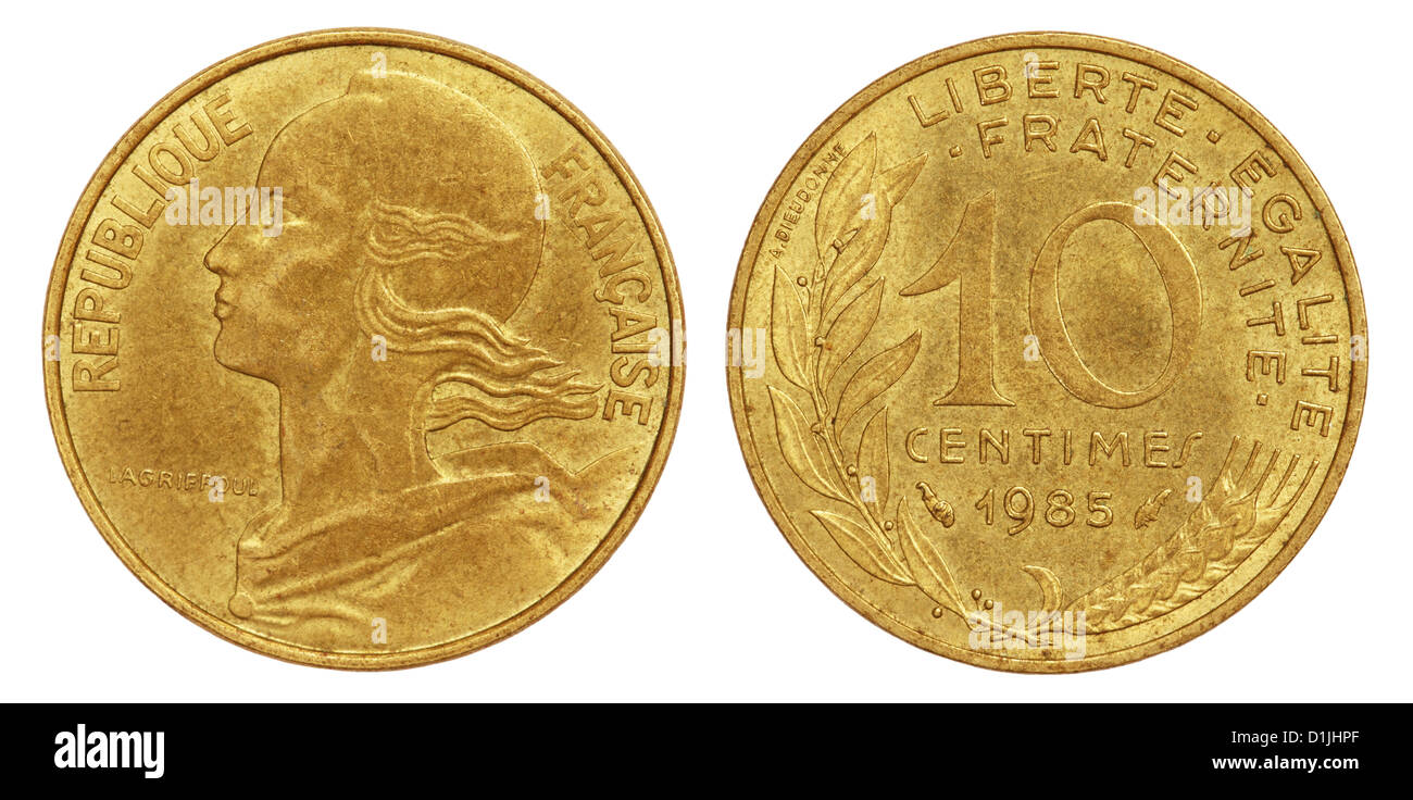 Ancienne pièce de 10 centimes de la France de 1985 Photo Stock - Alamy