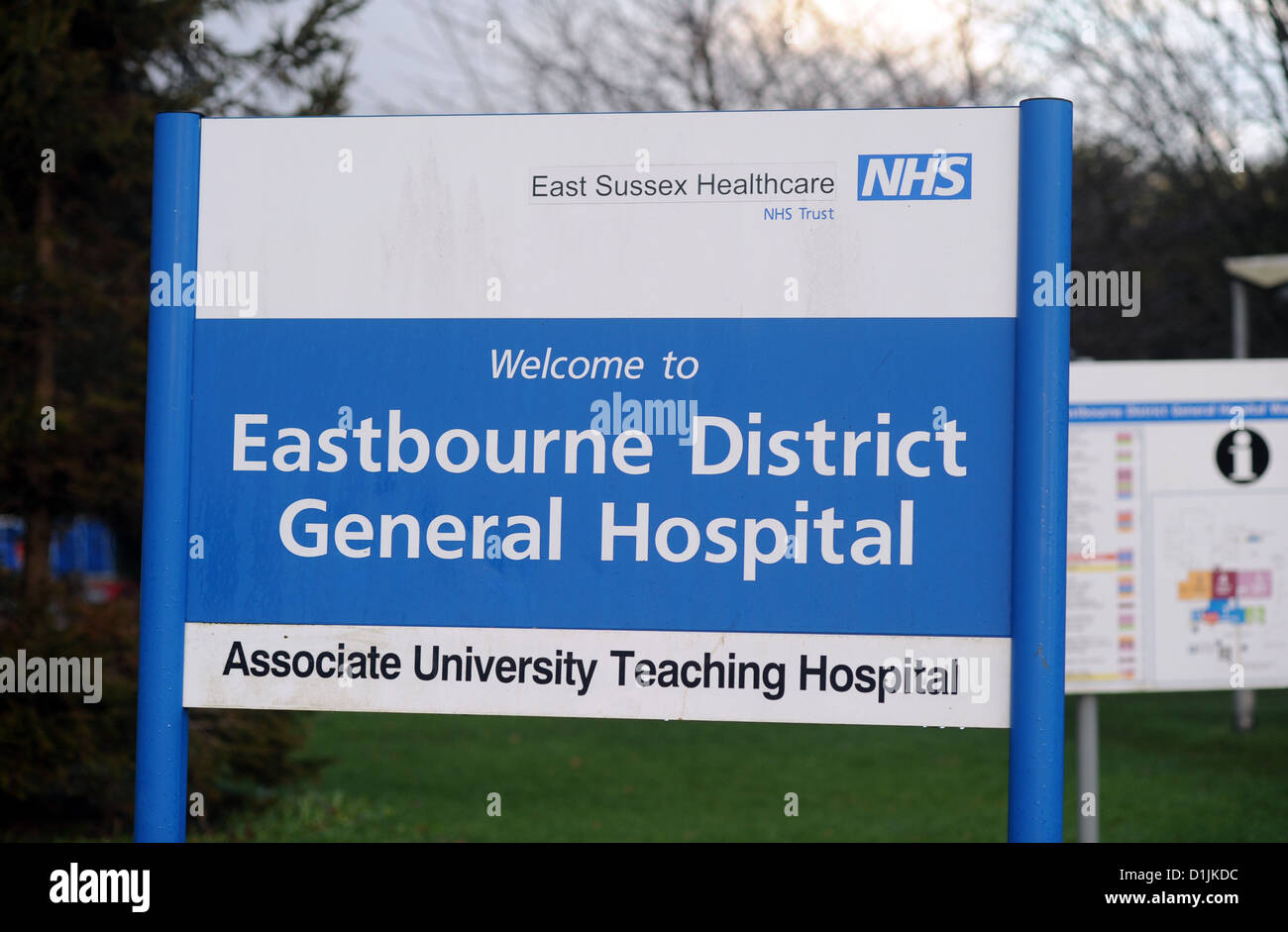 Entrée principale de l'hôpital général du district d'Eastbourne East Sussex Banque D'Images