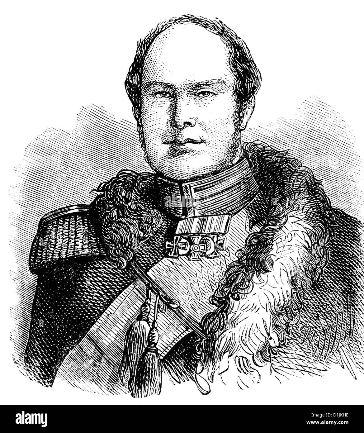 Portrait de Frédéric-Guillaume IV, 1795 - 1861, roi de Prusse, de la maison de Hohenzollern, Banque D'Images