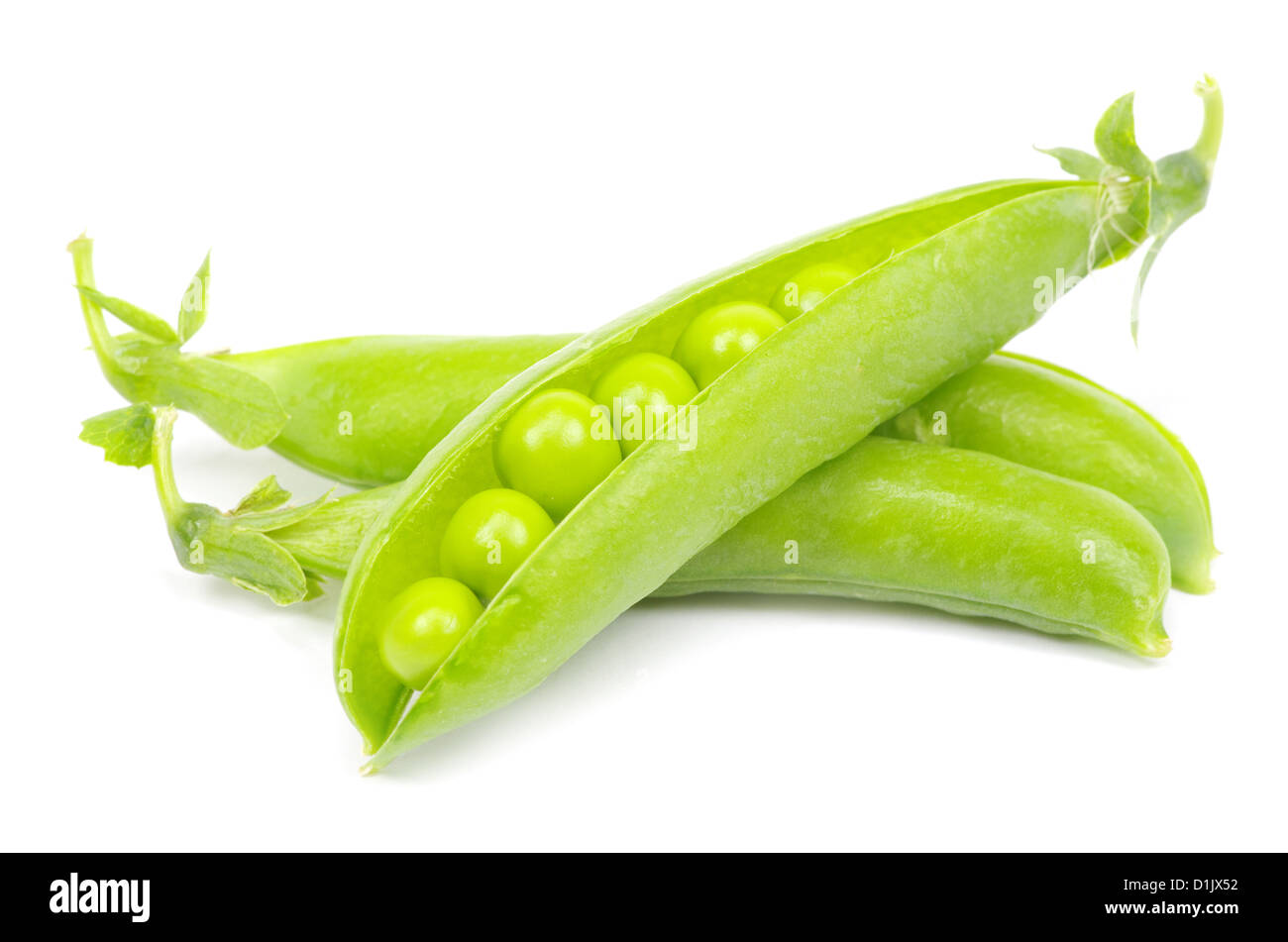Petits pois légumes libre isolated on white Banque D'Images