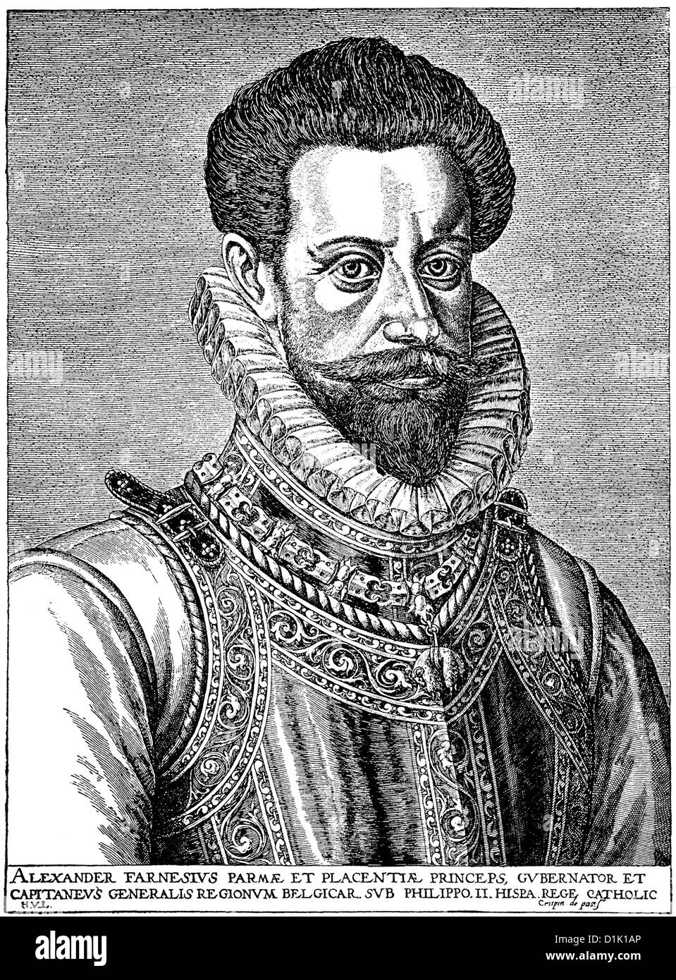 Alexandre Farnèse, Alessandro Farnese, 1545 -1592, duc de Parme, gouverneur des Pays-Bas espagnols, un commandant italien Banque D'Images