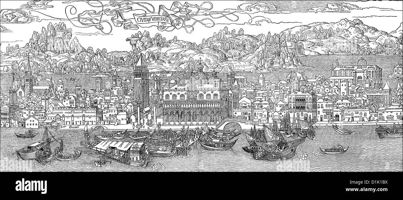 Paysage urbain de Venise, Italie, Europe au 16e siècle Banque D'Images