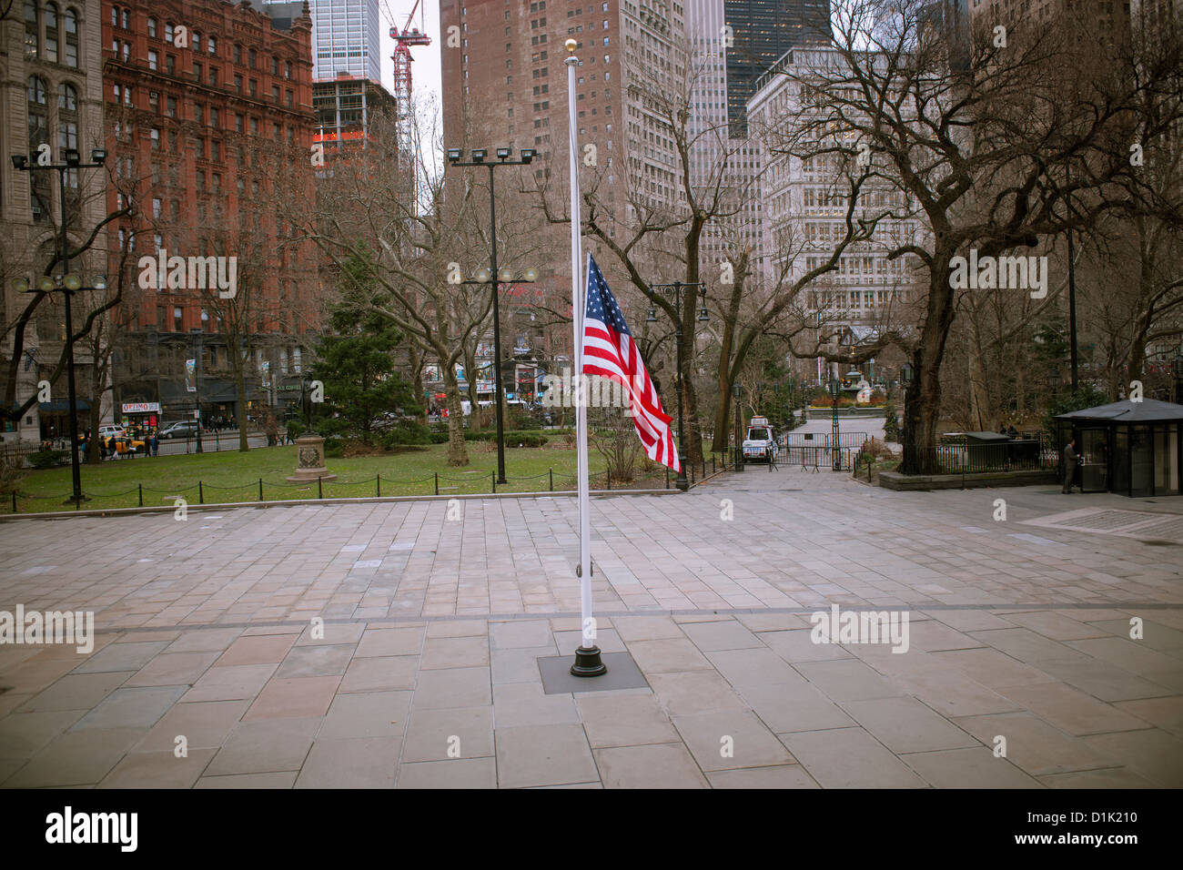 Le drapeau américain à l'extérieur du City Hall de New York vole à Berne Banque D'Images