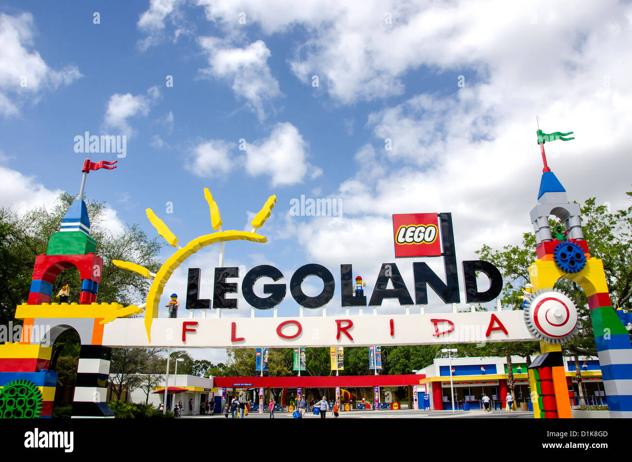 L'entrée principale du parc Legoland Florida Winter Haven fl Banque D'Images