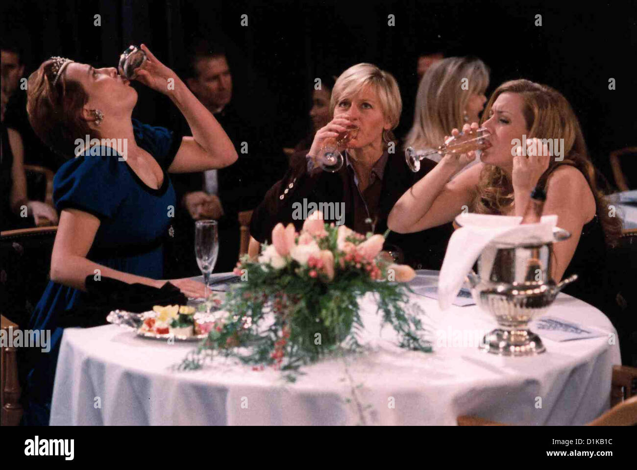 Ellen Ellen Emma Thompson, Ellen DeGeneres, Joely Fisher *** *** Légende Locale 1997 -- Banque D'Images