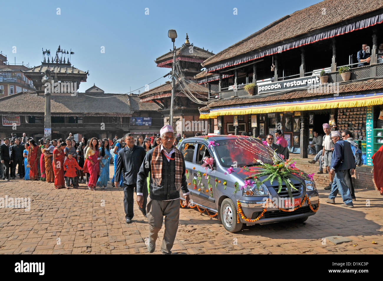 Défilé de mariage Népal Bhaktapur Banque D'Images