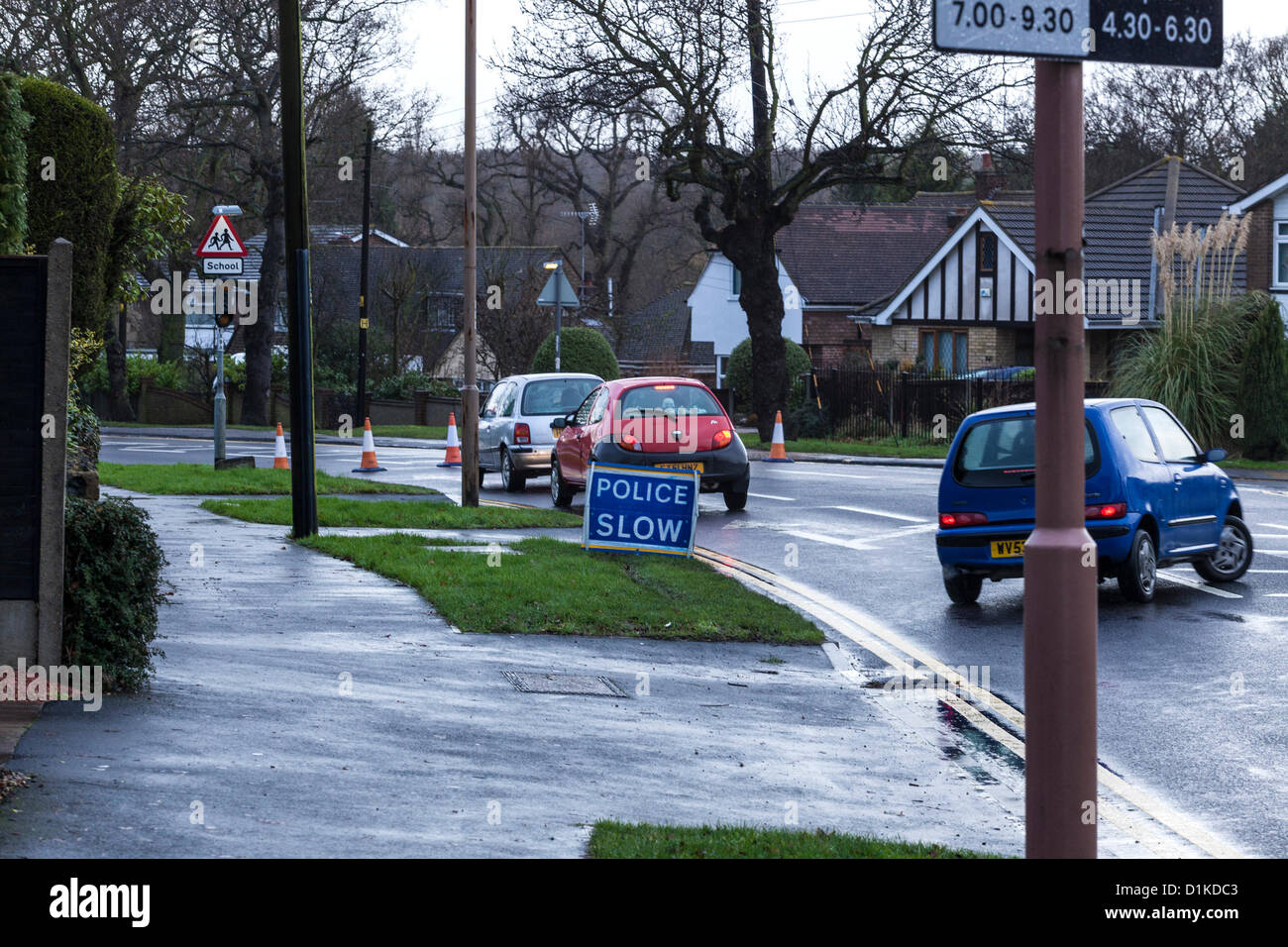 Les résultats de l'incident de la police en cause la fermeture des routes pour les véhicules et les délais d'exécution ou de trouver d'autres à vélo Banque D'Images