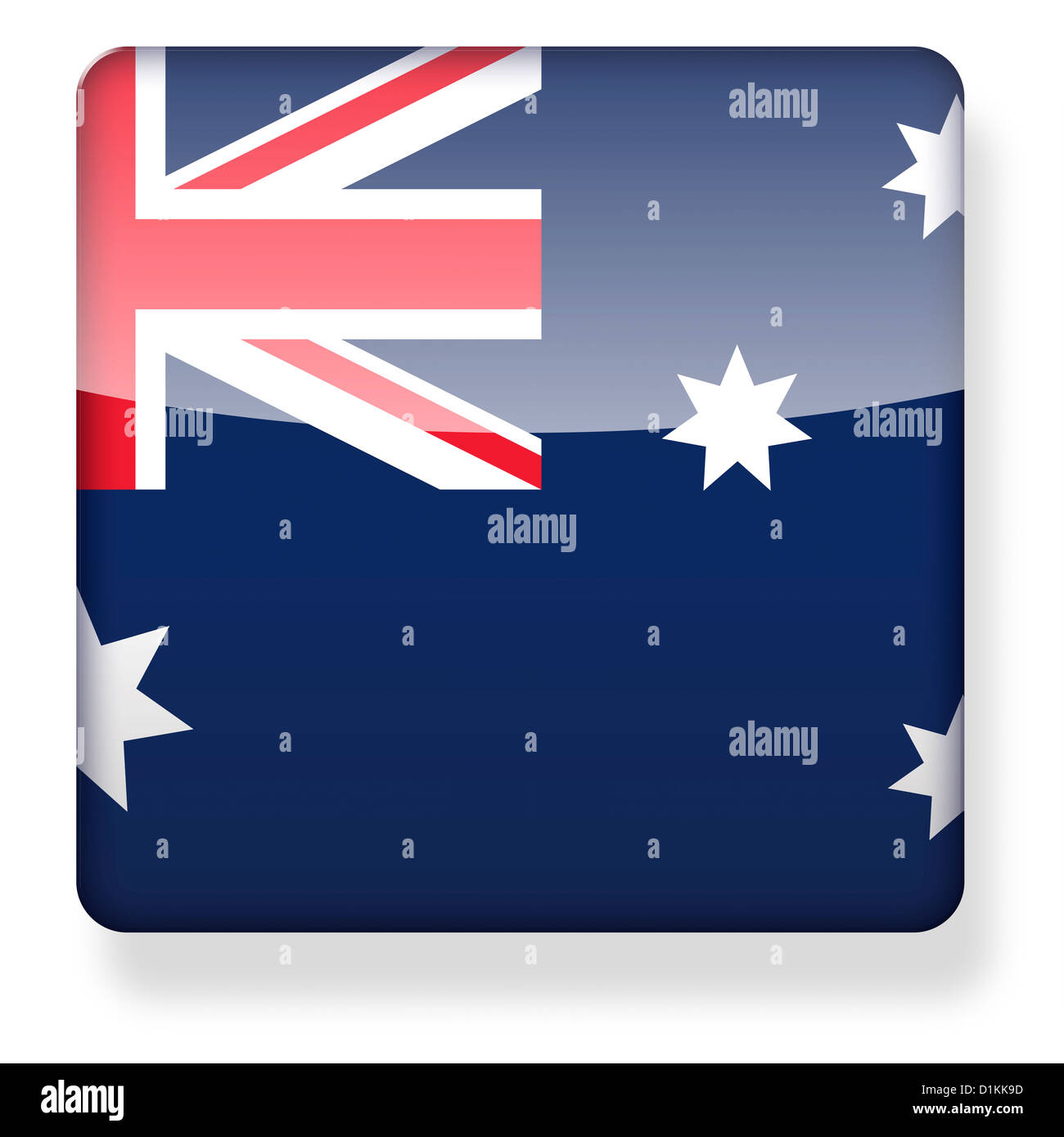 Drapeau de l'Australie comme une icône de l'application Banque D'Images