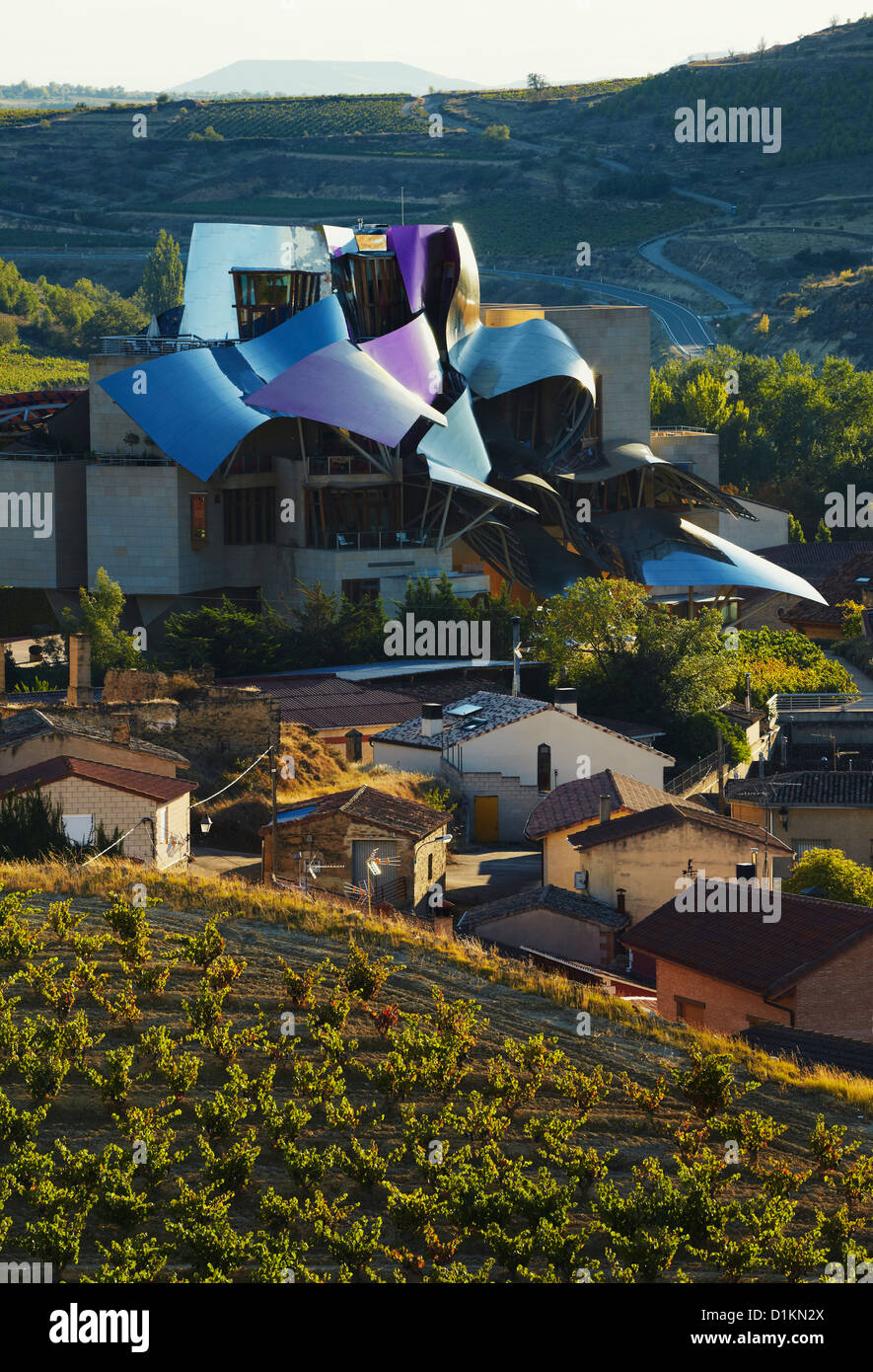 La ville du vin de Marqués de Riscal. Elciego. Route des vins de la Rioja Alavesa. L'Alava. Pays Basque. Espagne Banque D'Images