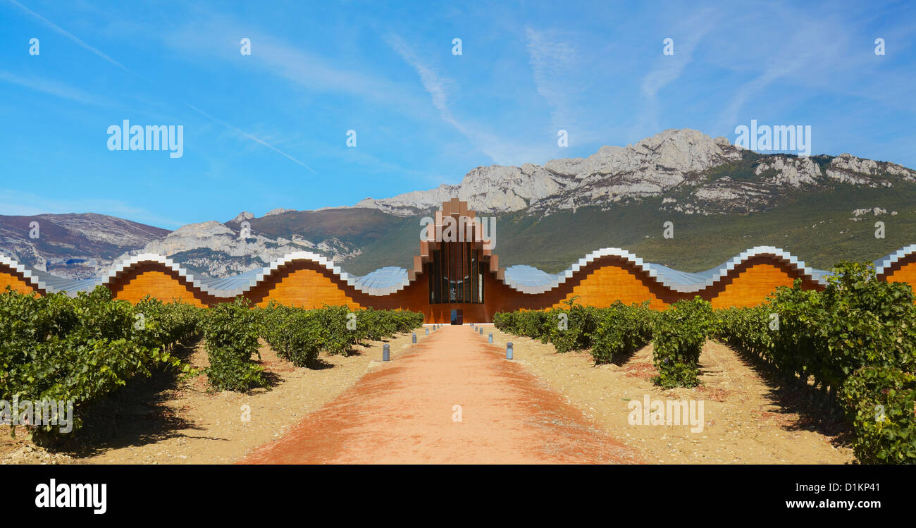 Ysios winery par l'architecte Santiago Calatrava. Laguardia. Route des vins de la Rioja Alavesa. L'Alava. Pays Basque. Espagne Banque D'Images