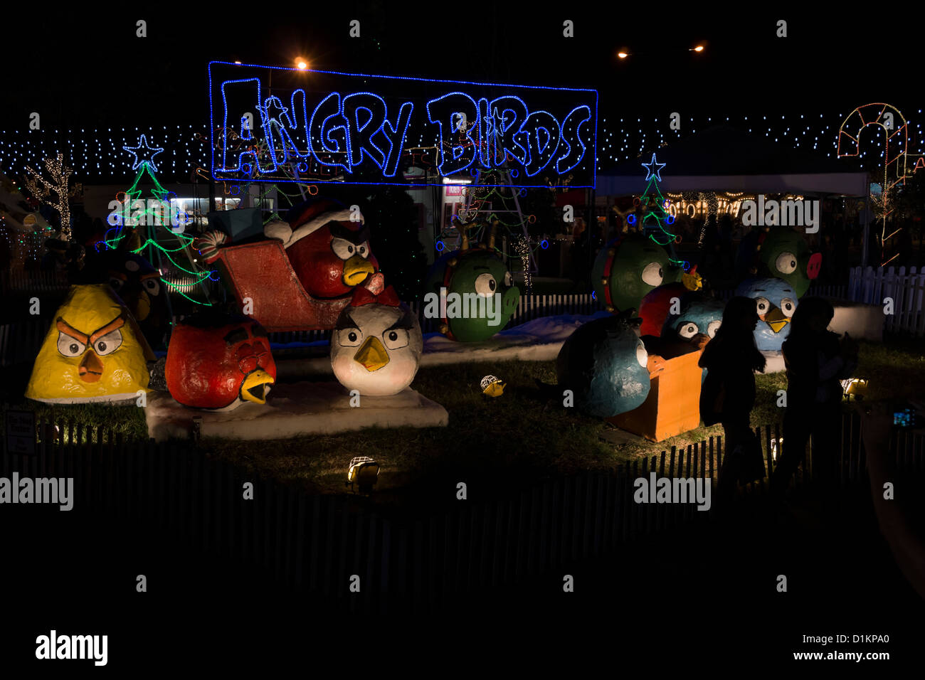 Angry Birds affichage à la fête des lumières de l'afficher dans Hidalgo, Texas Banque D'Images