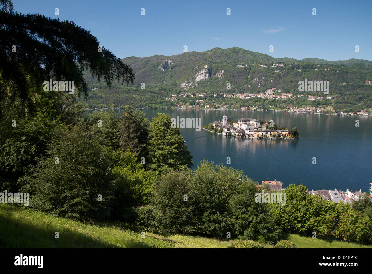 Lac d'Orta San Giulio, Piémont, Italie,de l'île, Banque D'Images