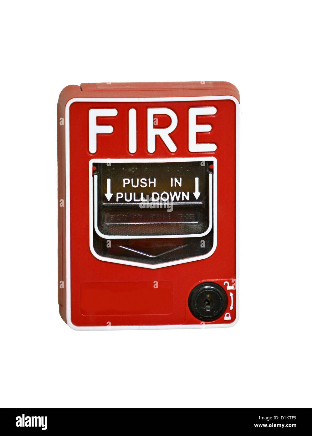 Tirer l'interrupteur d'alarme incendie sur un fond blanc isolé Photo Stock  - Alamy