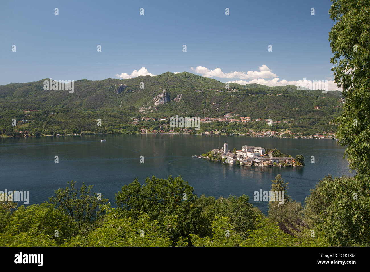 Lac d'Orta San Giulio, Piémont, Italie,de l'île, Banque D'Images