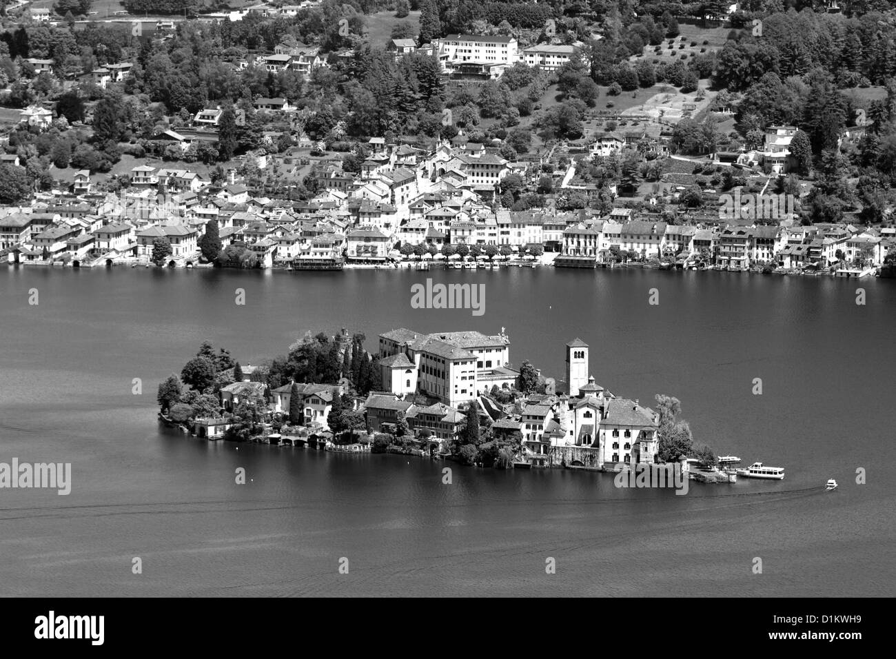 Lac d'Orta San Giulio, Piémont, Italie,de l'île, Banque D'Images