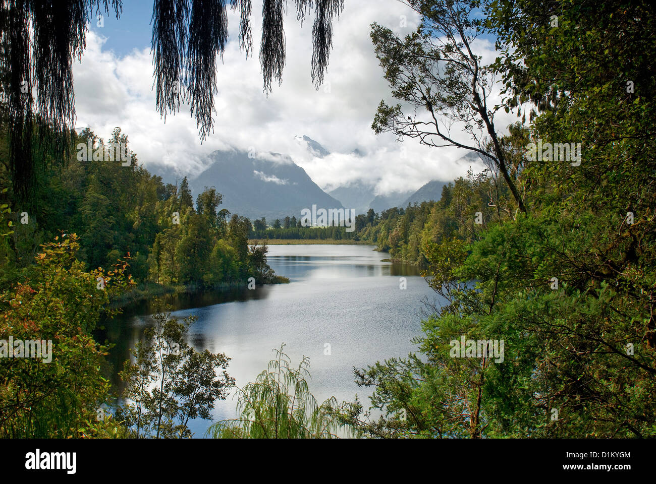 Lake Matheson, île du Sud, Nouvelle-Zélande Banque D'Images