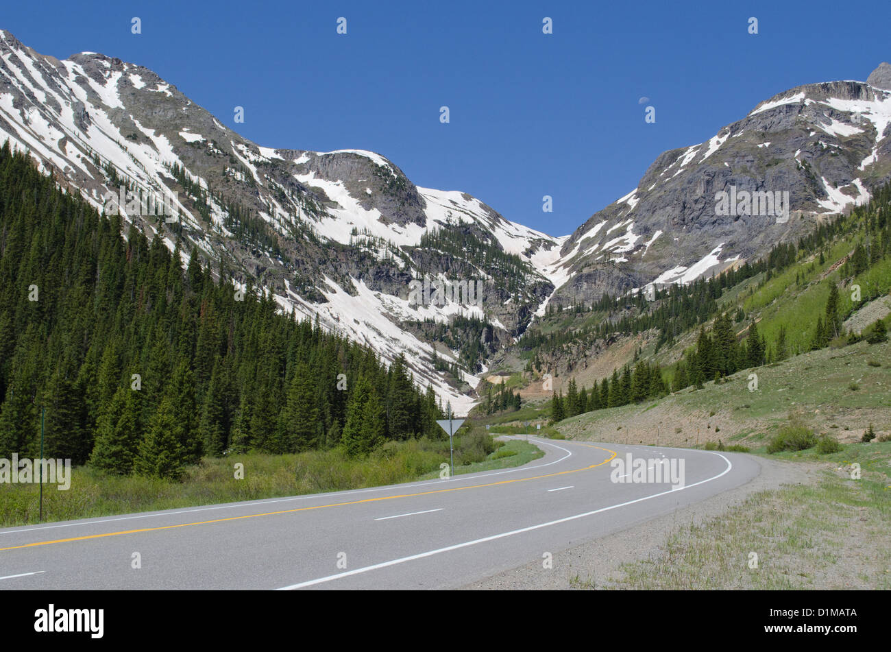 La Million Dollar highway entre Silverton et Ouray Colorado dans les montagnes de San Juan le sud du Colorado Banque D'Images