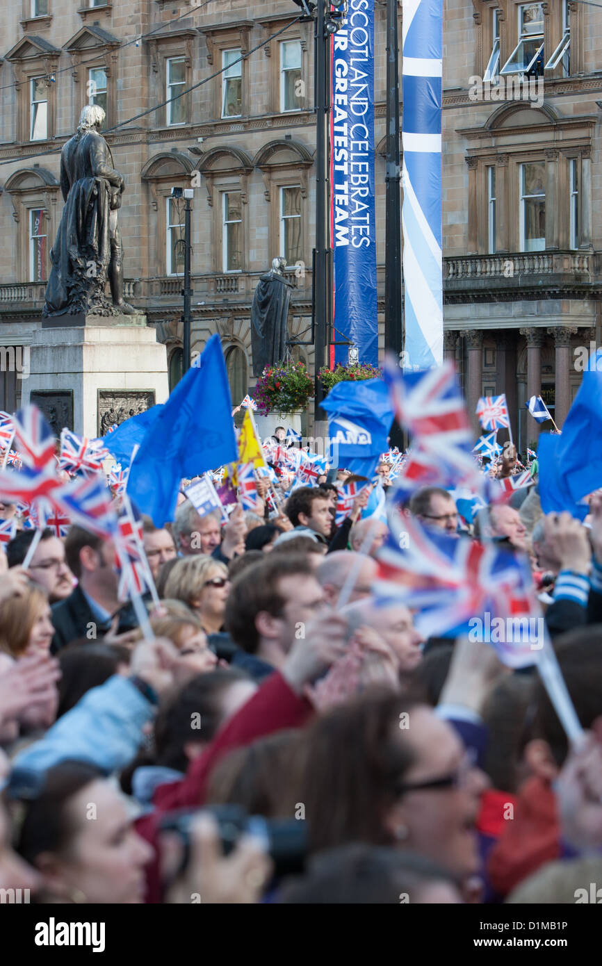 'Homecoming parade' pour le Scottish médaillés olympiques, des célébrations à Glasgow, en Écosse, le vendredi 14 septembre 2012 Banque D'Images